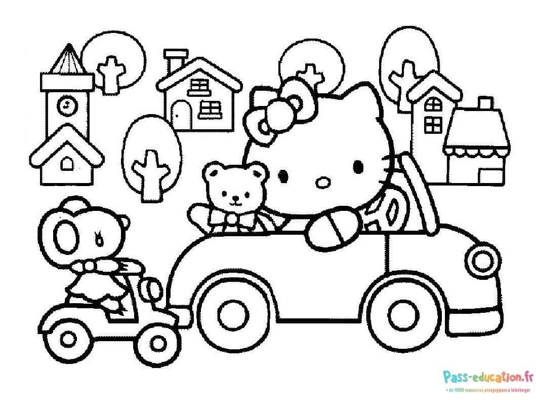 Hello Kitty en voiture