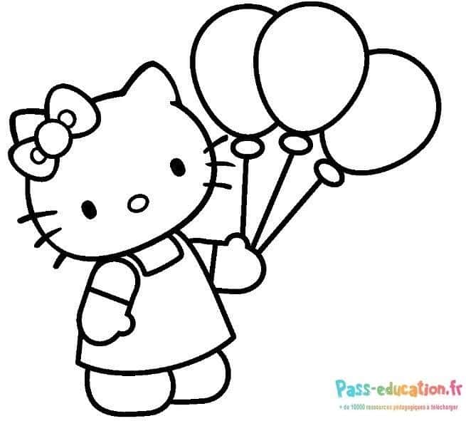 Hello Kitty avec ballons