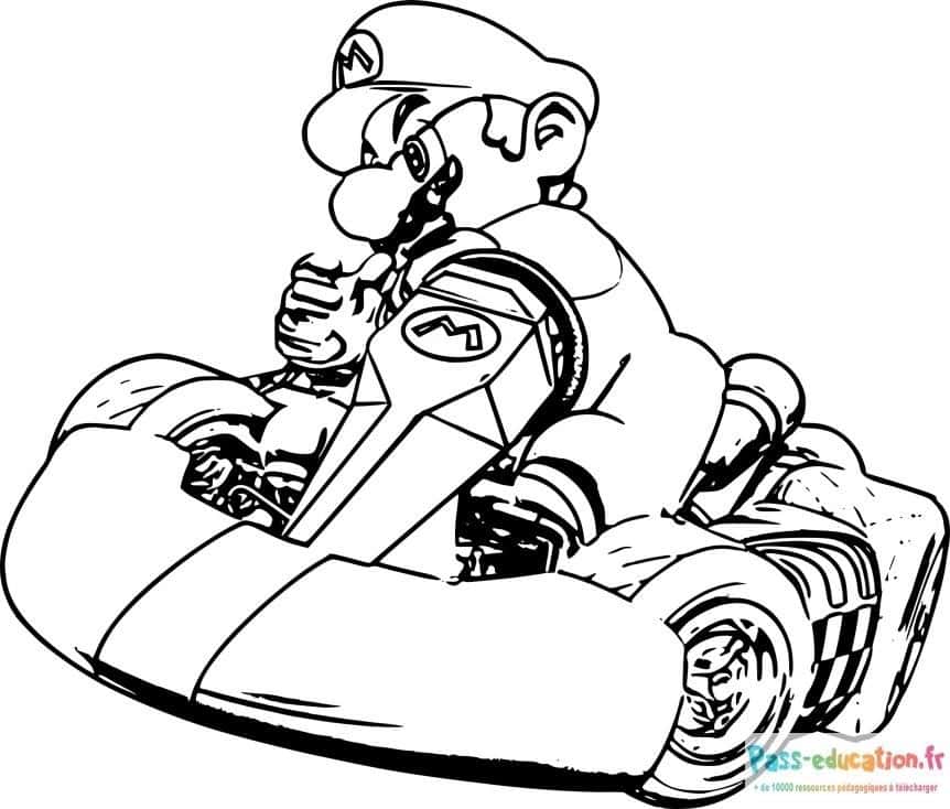 Mario en kart