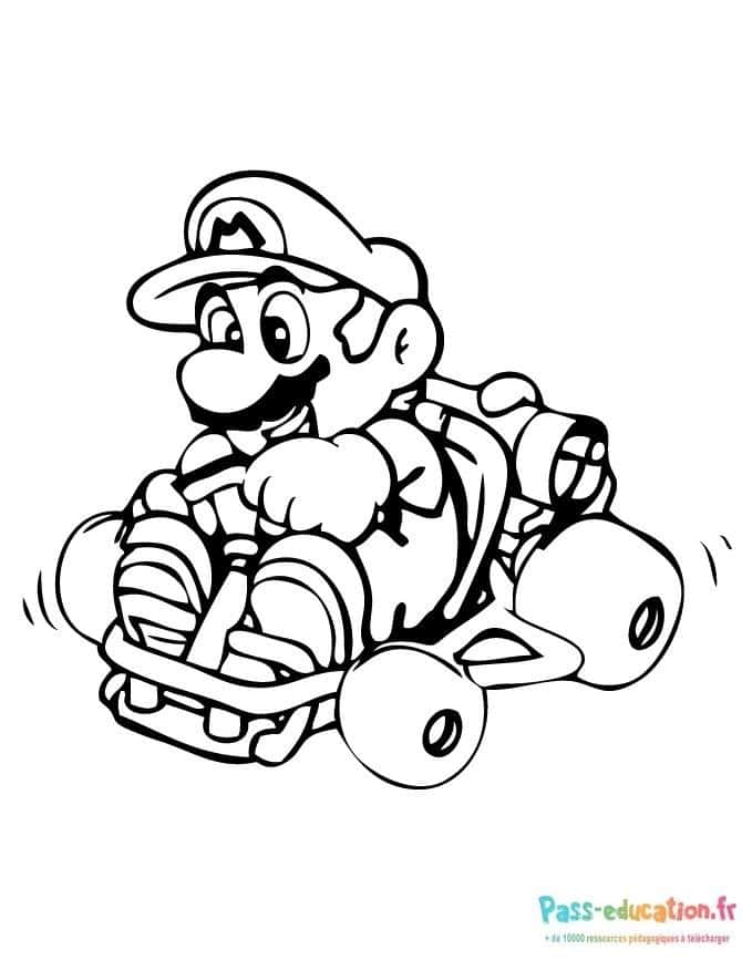 Mario en kart