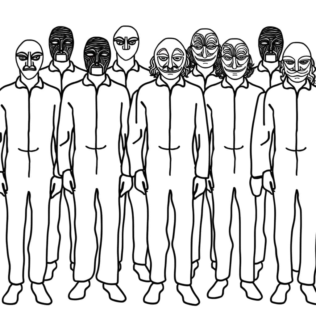 Masques Casa de Papel coloriage gratuit à imprimer