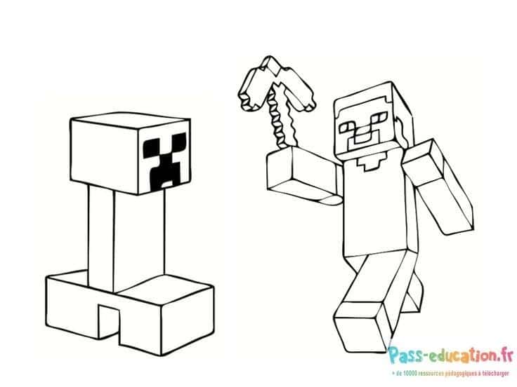 Minecraft personnages action gratuit à imprimer