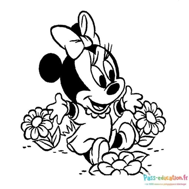 Minnie et fleurs