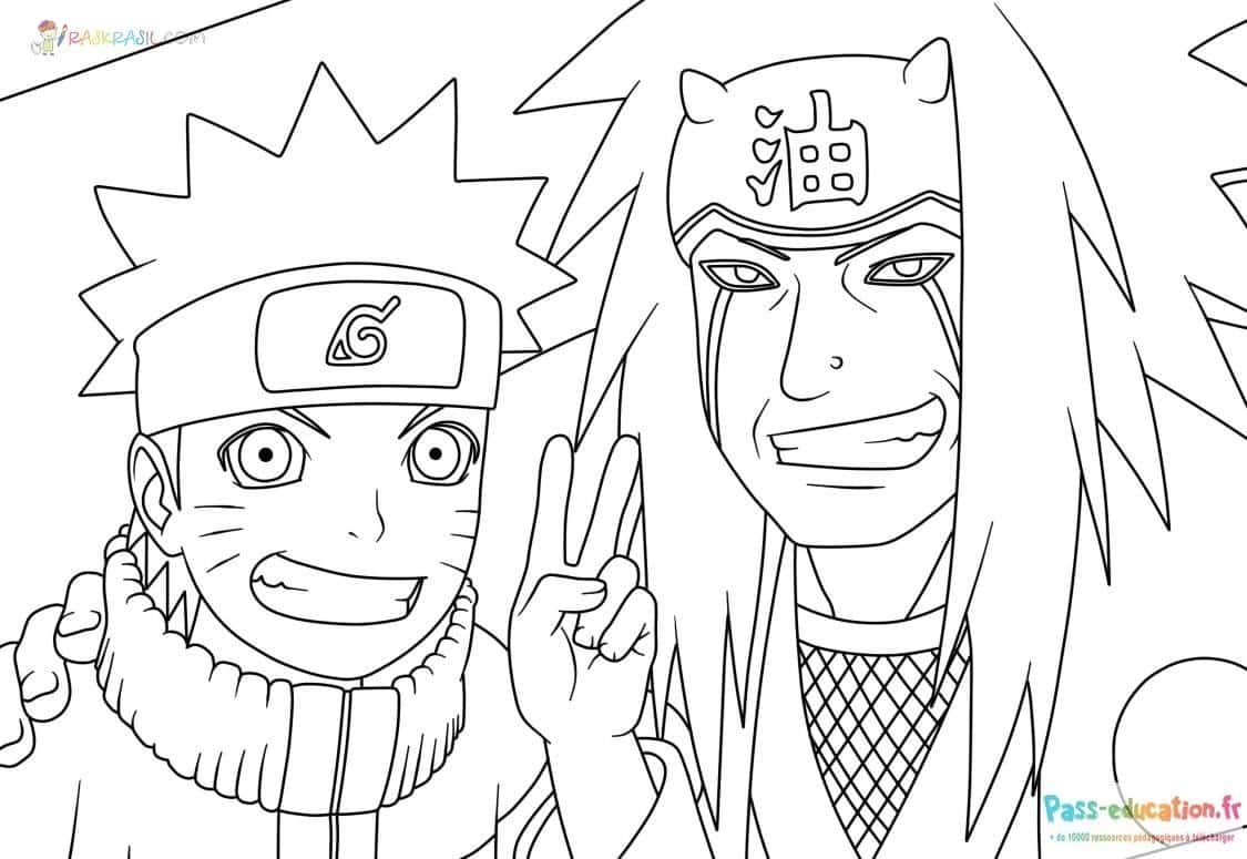 Naruto et ami, coloriage gratuit à imprimer