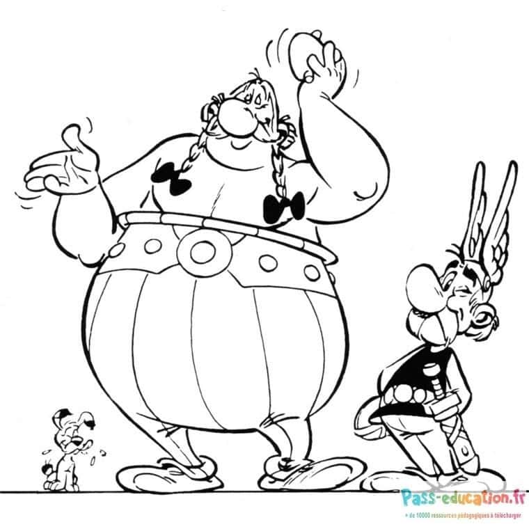 Obélix et Astérix coloriage gratuit à imprimer