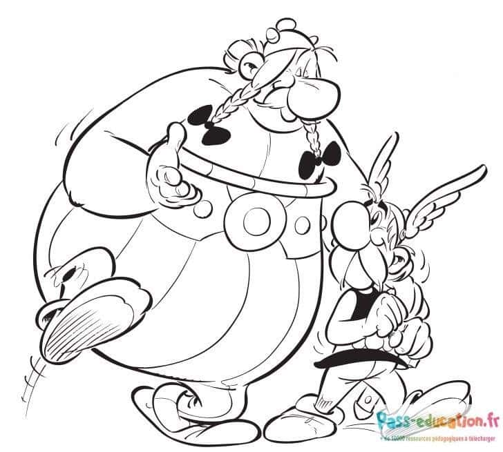 Obélix et Astérix, coloriage gratuit à imprimer