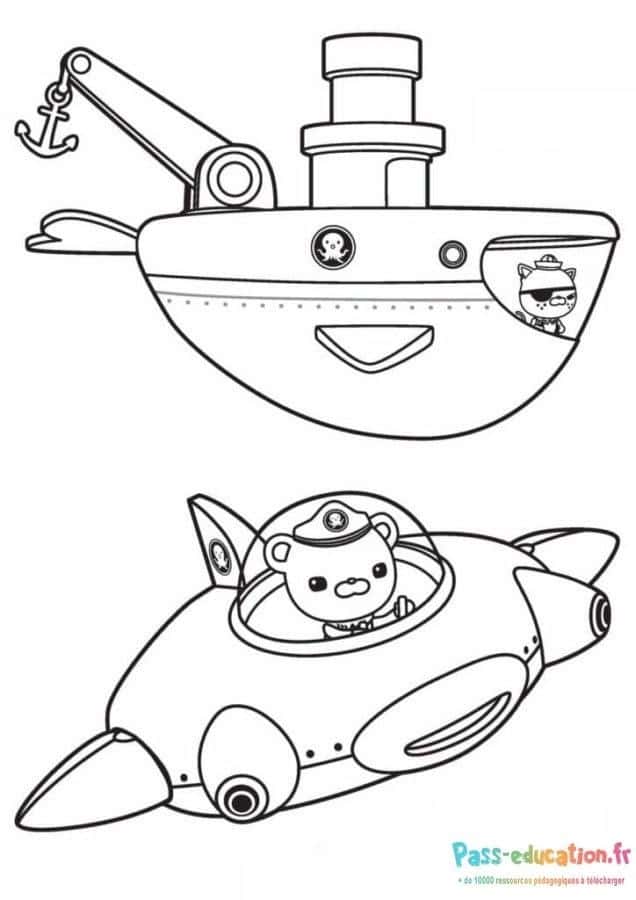 Octonautes sous-marin et avion gratuit à imprimer