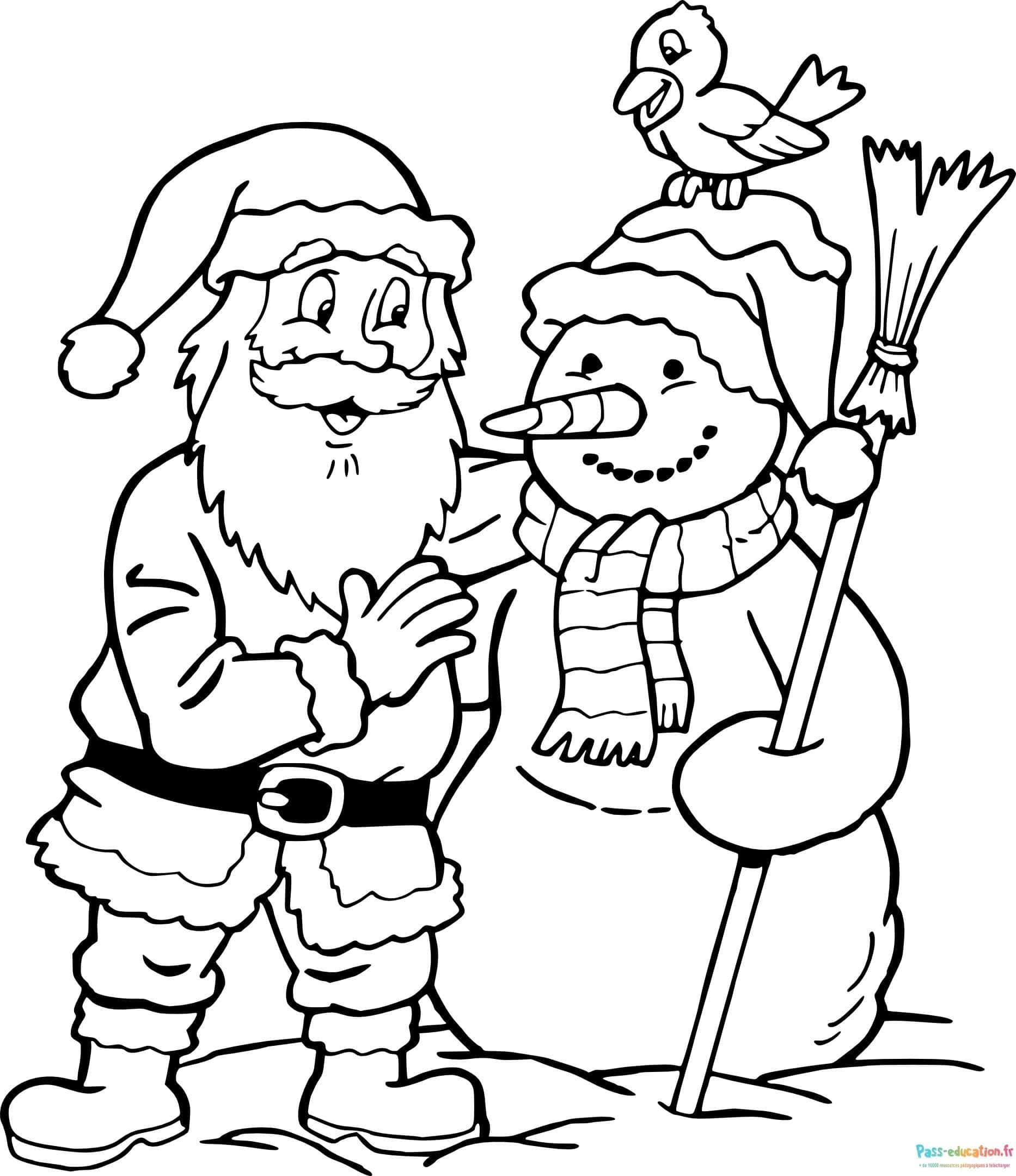 Père Noël et bonhomme de neige