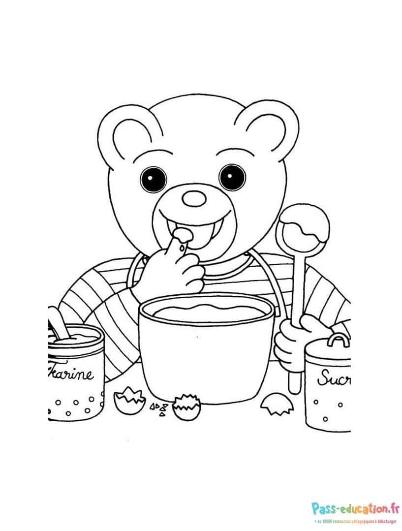 Petit ours cuisinier