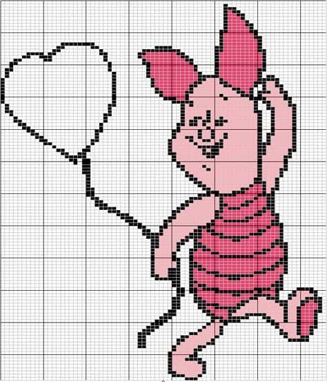 Piglet avec ballon coeur gratuit à imprimer