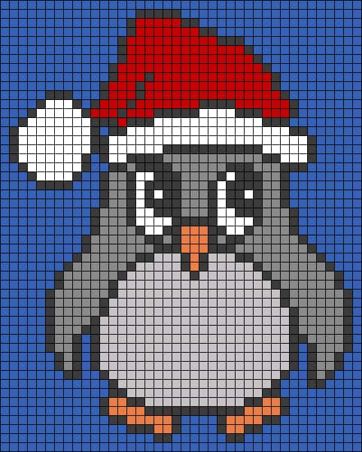 Pinguoin Noël chapeau rouge gratuit à imprimer