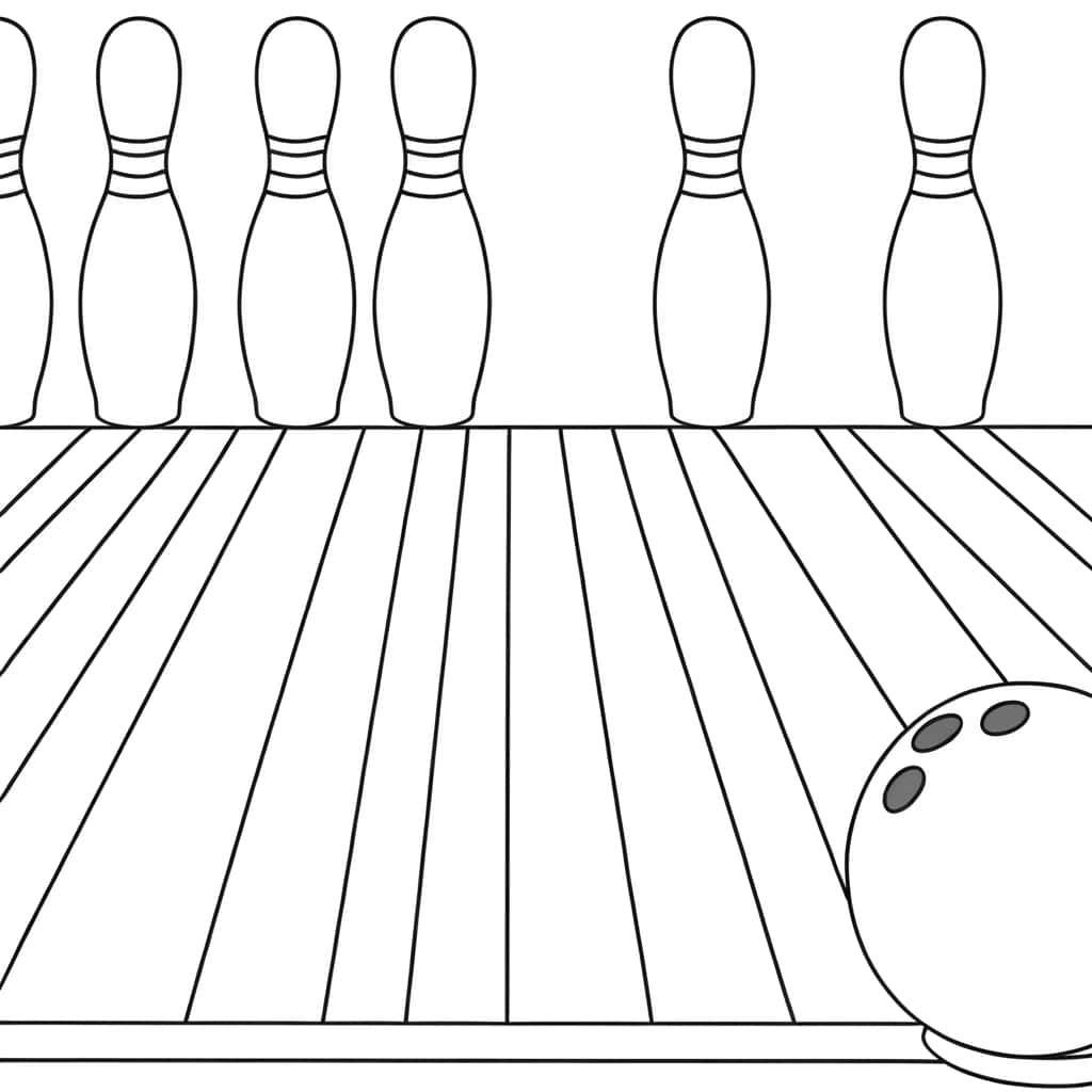 Piste de Bowling avec quilles gratuit à imprimer