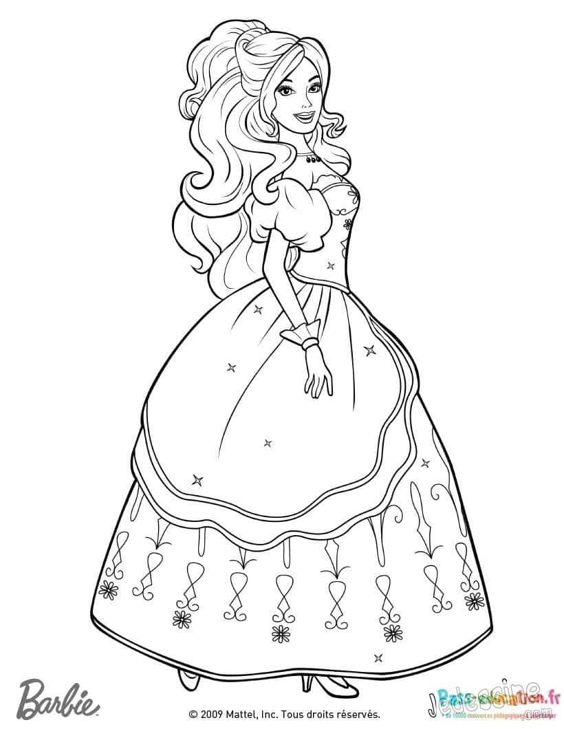 Princesse Barbie coloriage gratuit à imprimer