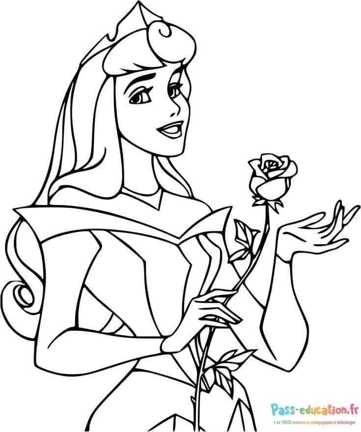 Princesse avec rose