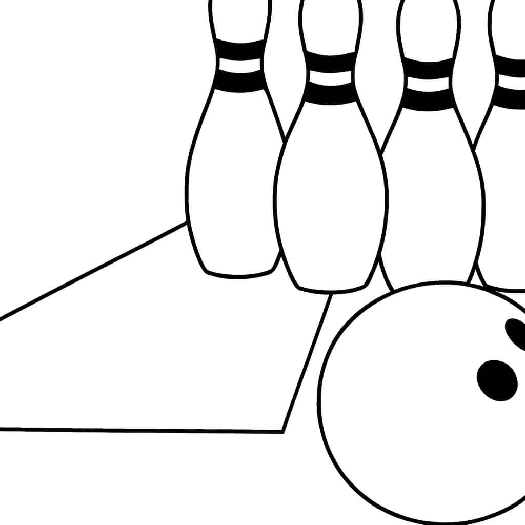 Quilles et boule de bowling à colorier gratuitement