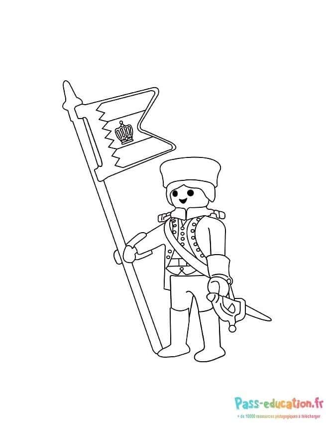 Soldat avec drapeau