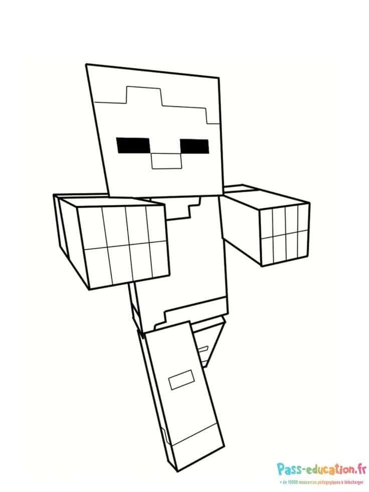 Steve de Minecraft à colorier gratuitement