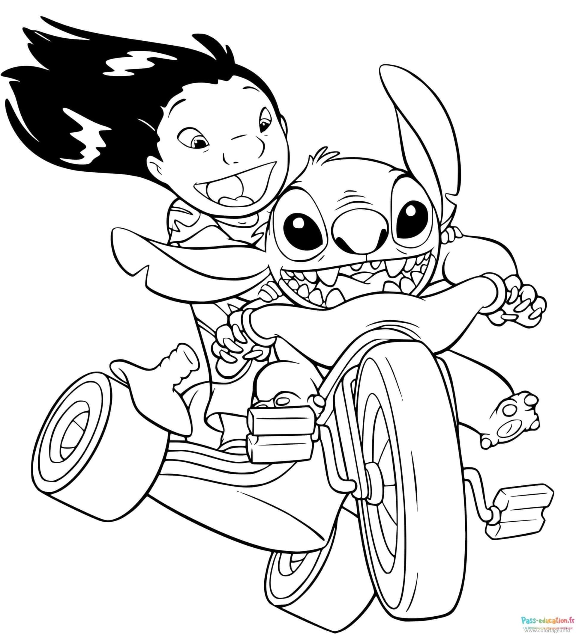 Stitch à moto