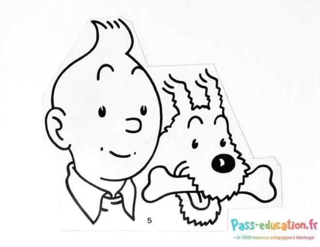 Tintin et Milou coloriage gratuit à imprimer