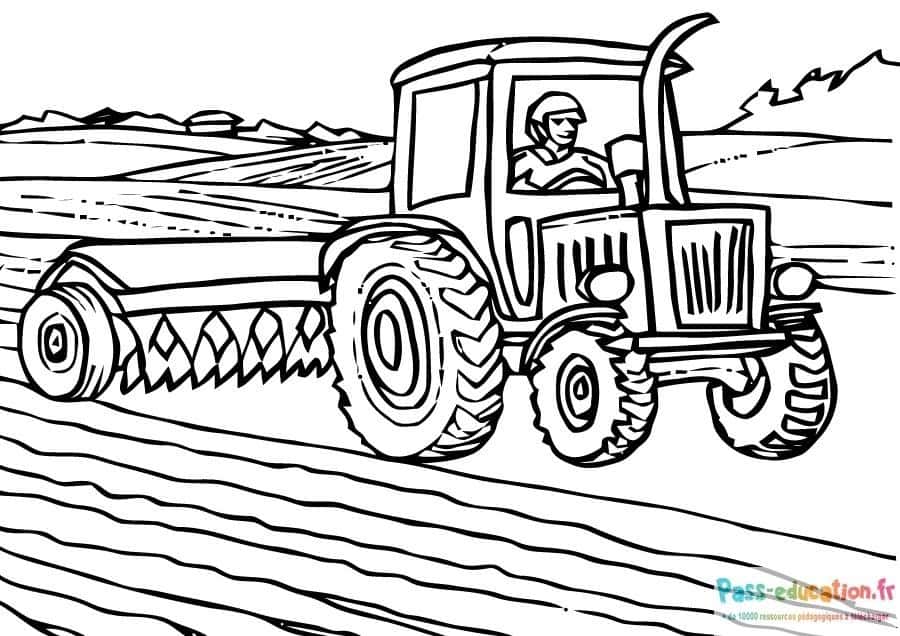 Tracteur à la ferme