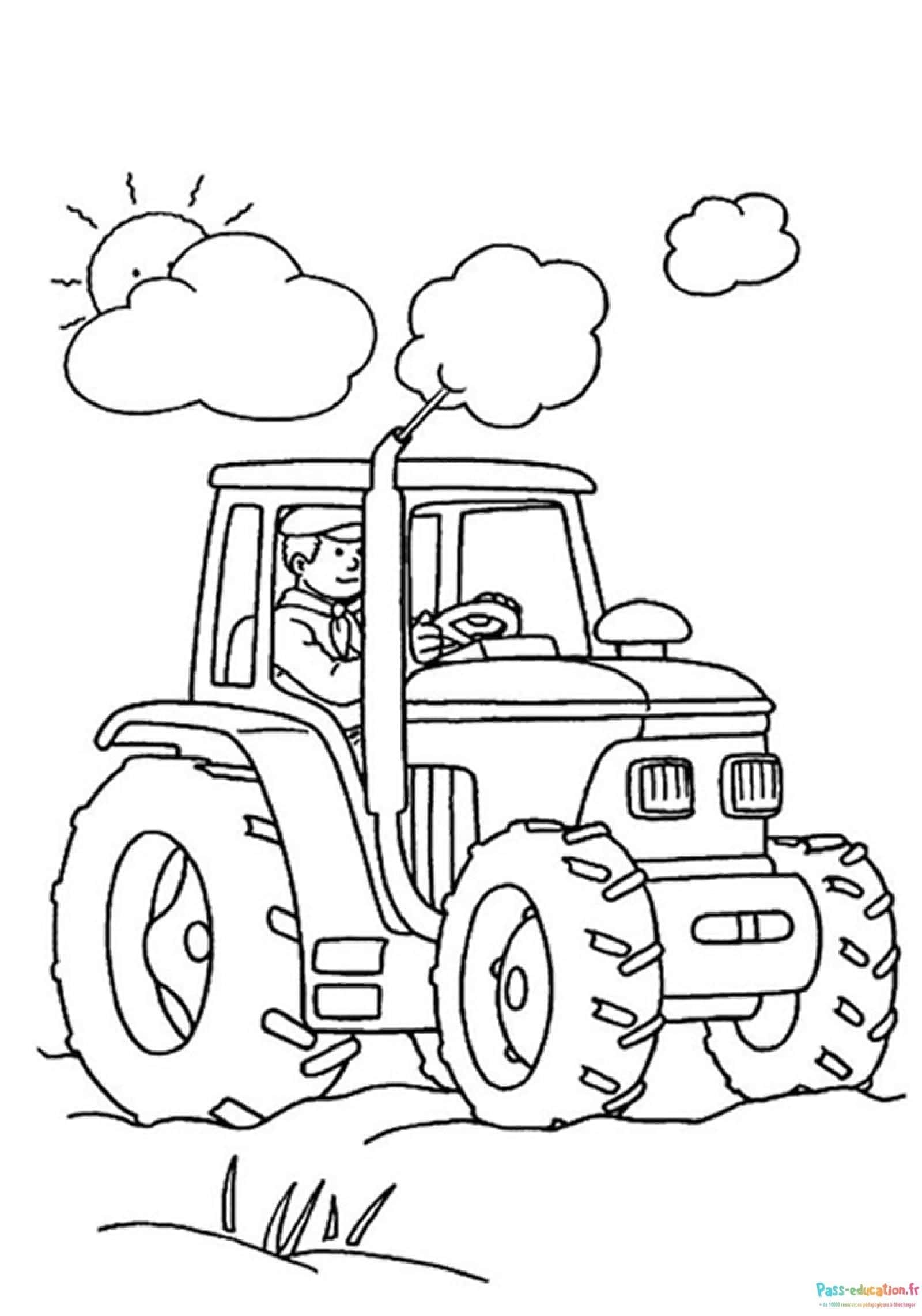 Tracteur à la ferme