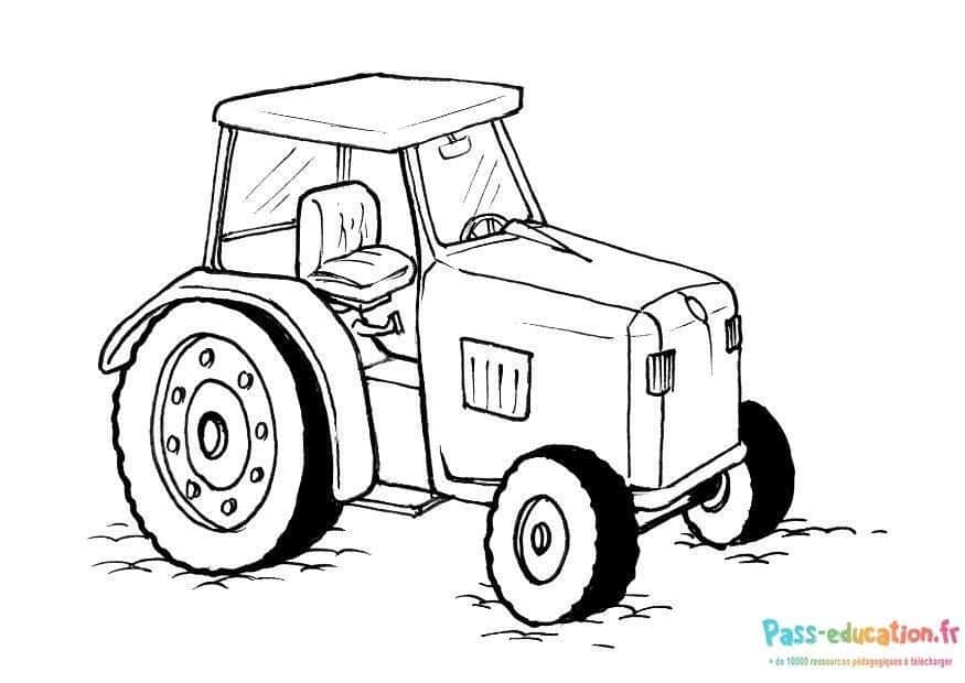 Tracteur à colorier