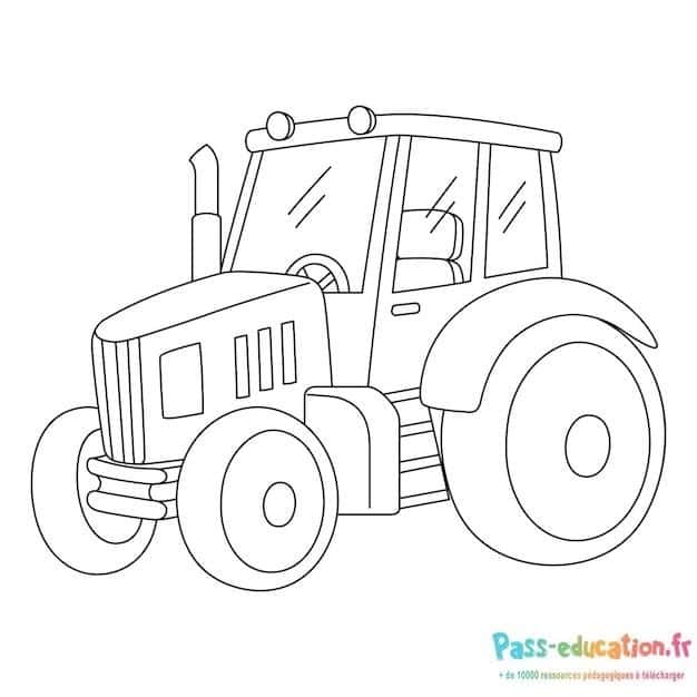 Tracteur à colorier