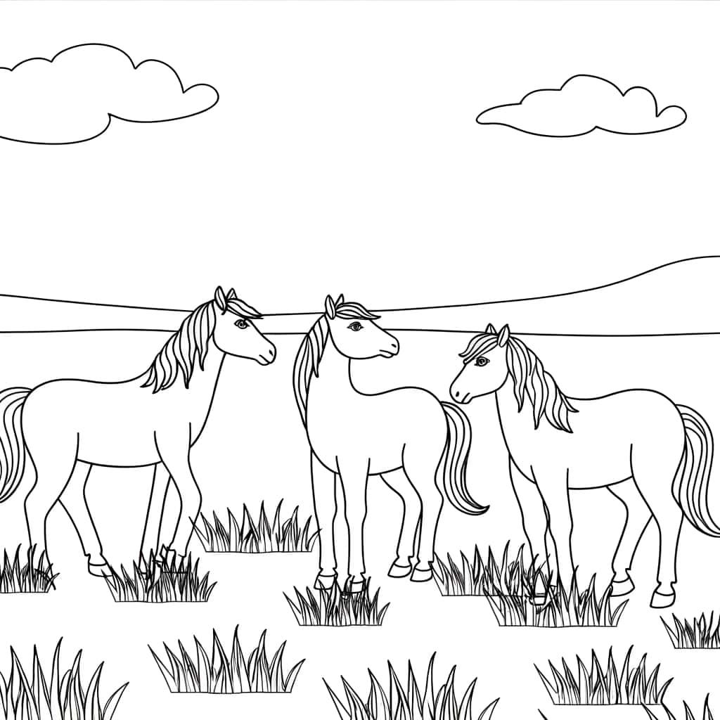 Trois chevaux